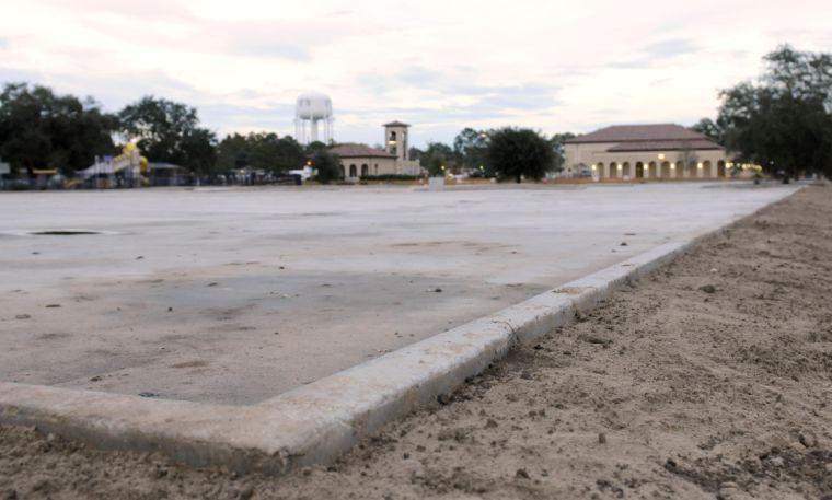 The new parking lot on Aster nears completion.