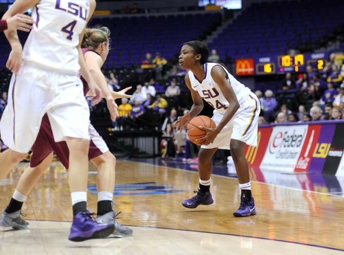 LSU junior guard DaShawn Harden (24) prepares to shoot Sunday, Nov. 10, 2013 during the Tigers' 80-64 victory against St. Joseph's University in the PMAC.