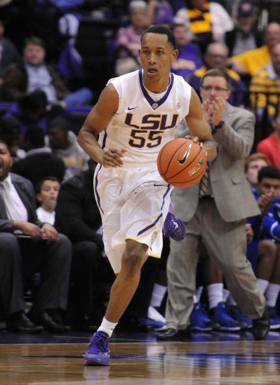 LSU freshman guard Tim Quarterman (55) dribbles the ball on Tuesday, Nov. 19, 2013 during the Tigers' 81-54 victory against UNO in the PMAC.