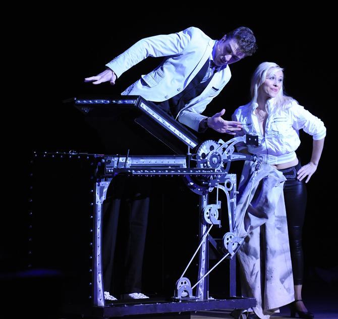 Adam Trent performs an illusion Wednesday, Nov. 13, 2013 during his Magic Show in the Union Theater.