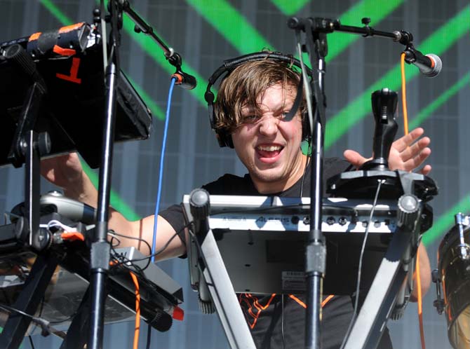 Robert DeLong mixes up beats during his set on the Le Plur Stage on Sunday Nov. 3, 2013 at the 2013 Voodoo Music + Arts Experience.