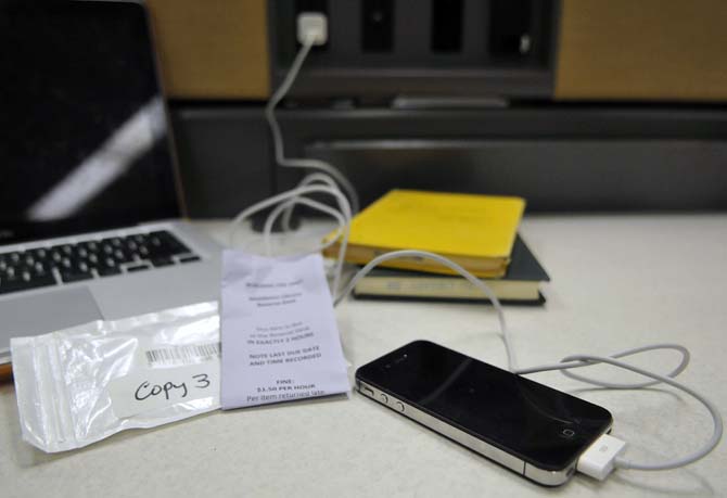 Middleton Library is now supplying a variety of phone chargers that can be checked out and used by the LSU students.