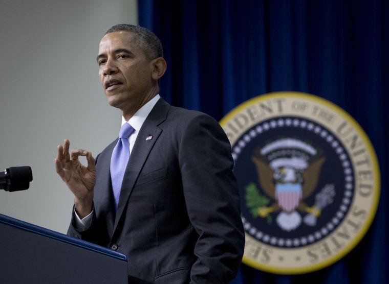 President Barack Obama speaks in the South Court Auditorium in the Eisenhower Executive Office Building on the White House complex, Thursday, Jan. 16, 2014, in Washington. Faced with Edward Snowden&#8217;s first secret surveillance leaks, President Barack Obama&#8217;s message to Americans boiled down to this: trust me. But as the disclosures piled up, it became clear to the president that the public&#8217;s confidence in the government&#8217;s oversight of the spying programs was shaky. That jarring realization spurred a months-long White House review that will culminate Friday with new recommendations aimed in part at restoring the public&#8217;s trust in a surveillance apparatus expected to remain largely in place. (AP Photo/Carolyn Kaster)