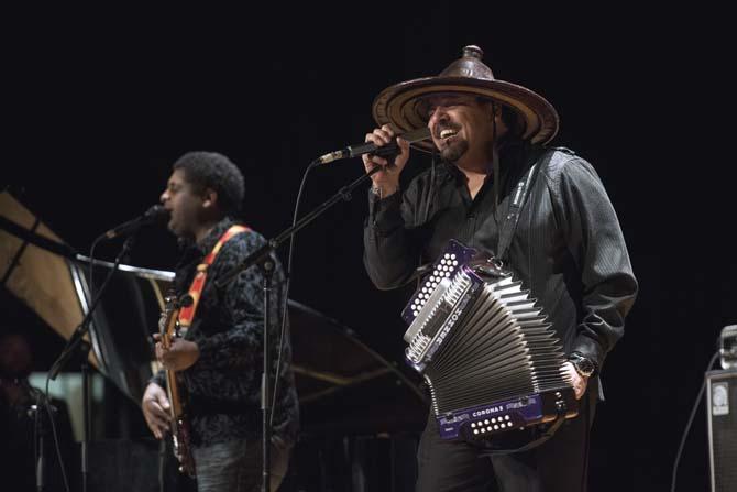 Terrance Simien and the Zydeco Experience perform for Only In Louisiana at Baton Rouge Magnet High School Saturday, January 11, 2014. The event was presented by Lt. Governor Jay Dardenne and the Louisiana Office of Tourism as they present Louisiana's 2013 Music Ambassadors.