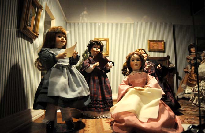 Porcelain dolls made by Ashton Drake in 1995 that are modeled after "Little Women" are displayed Saturday, Jan. 25, 2014 at The Enchanted Mansion, a doll museum in Baton Rouge.