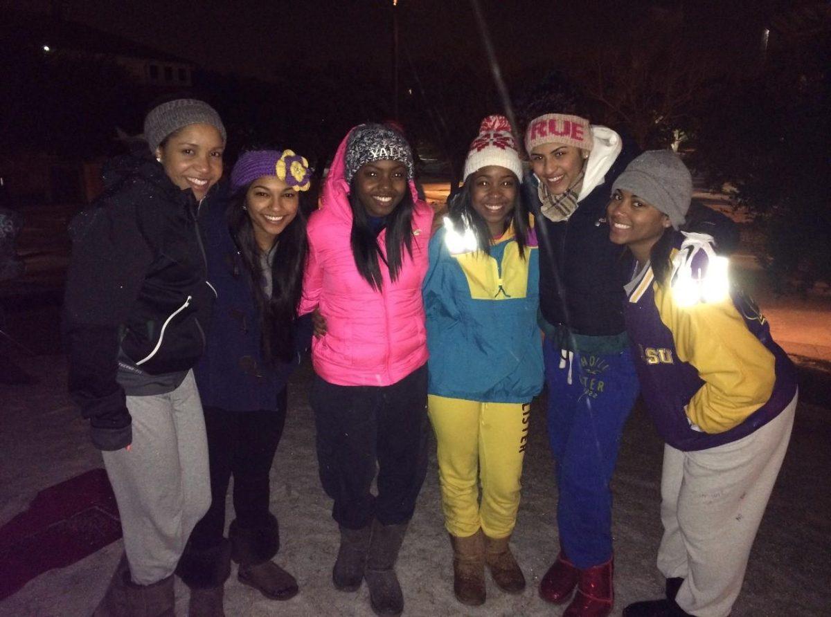 One group of girls said that although it was freezing, the snow was a blast for them.&#160;