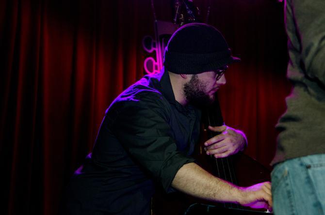 Brad Webb's Making Faces' bassist, Trey Boudreaux, at the band's performance on Thursday, Feb. 13 2014at Mud and Water.