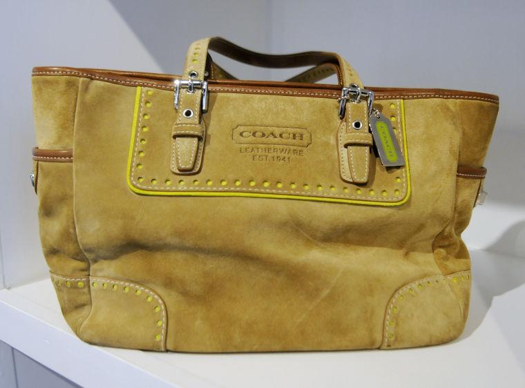 A Coach leather bag.