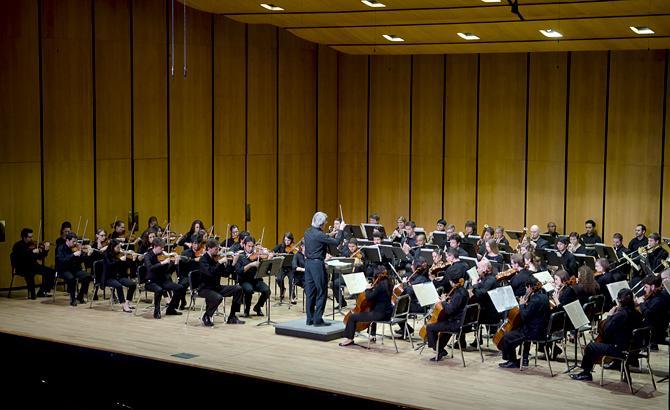 Lsu Symphony Orchestra performing at the Concert Spectacula, The Annual LSU School of Music Fundraiser, in the LSU Union Theater.