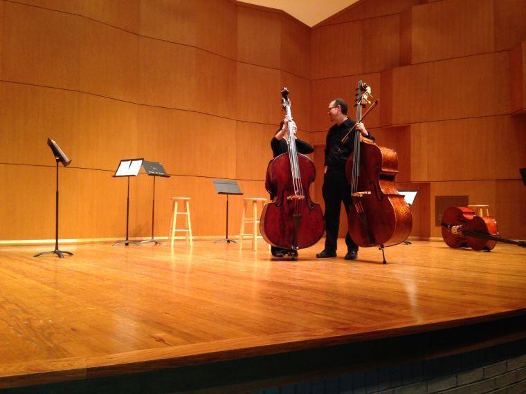 Professor Yung-Chiao Wei and a performing chatting over Bass.&#160;