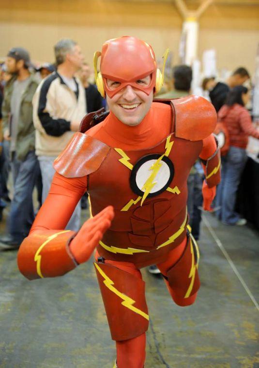 Joe Doyle cosplays as "Wally West" Saturday, Feb. 8, 2014 at the Wizard World New Orleans Comic Con held at the New Orleans Convention Center.