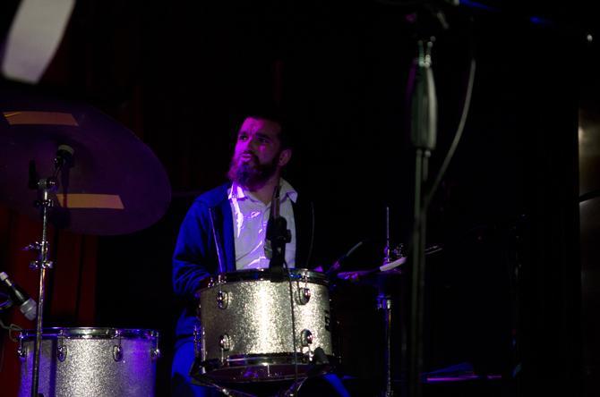 Brad Webb's Making Faces' Brad Webb, drums, performing Thursday night at Mud and Water.