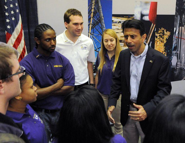 Governor Bobby Jindal speaks to LSU Engineering students after he discussed expanding LSU&#8217;s engineering college February 3, 2014 in Patrick F. Taylor Hall.