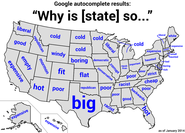 A screenshot of the Google autocomplete map shown on Business Insider.