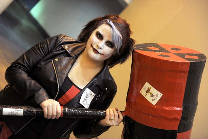 A cosplayer dresses as "Harley Quinn" Saturday, Feb. 8, 2014 at the Wizard World New Orleans Comic Con held at the New Orleans Convention Center.