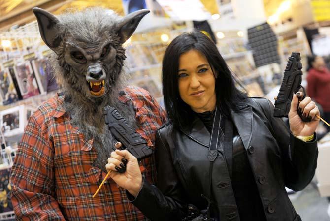 Wizard World New Orleans Comic Con attendees cosplay as Celina and Michael from Underground Satruday, Feb. 8, 2014.