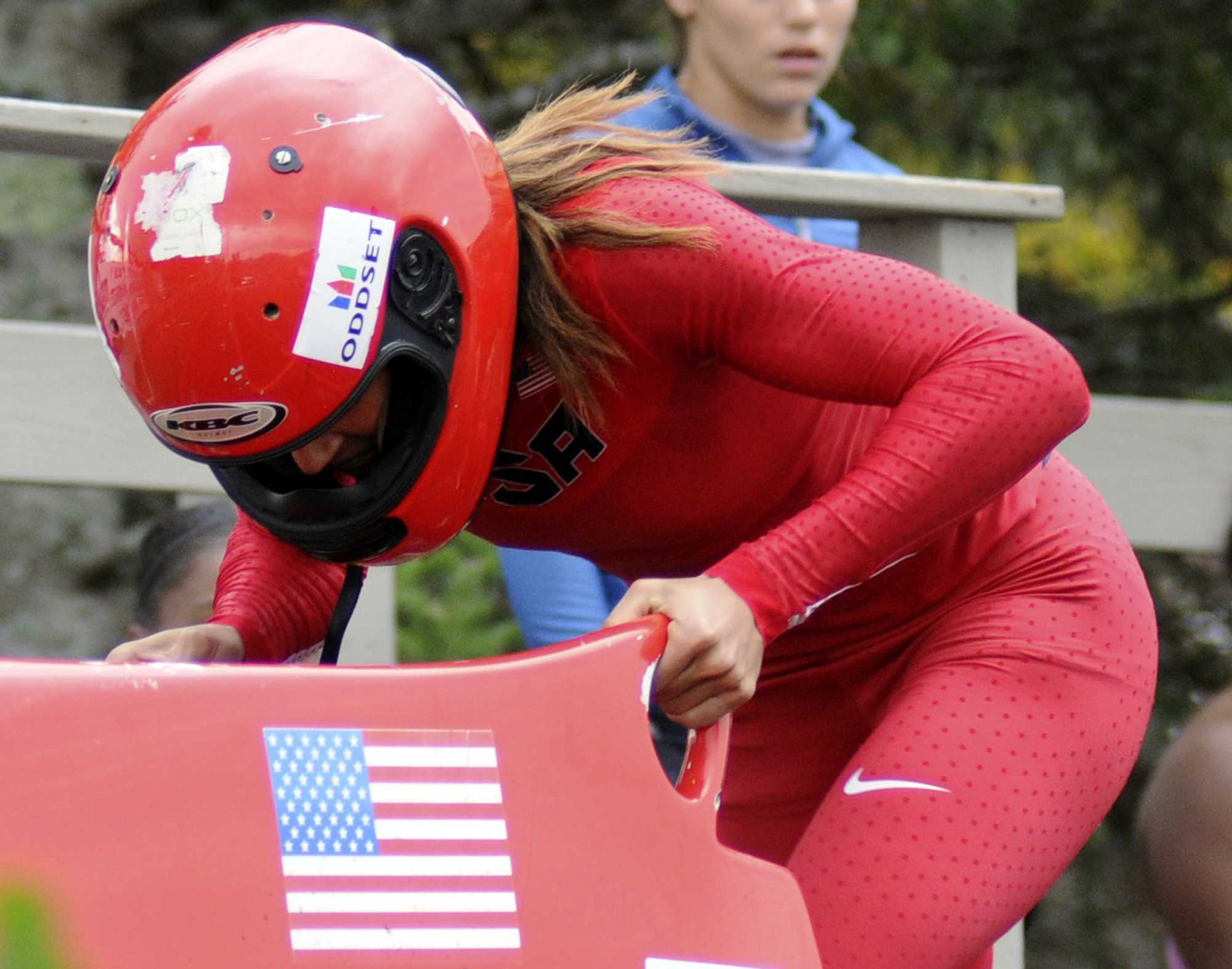 Lolo Jones competes at the 2014 Winter Olympics