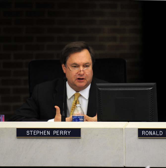 Board of Supervisors member Stephen Perry speaks Friday, Jan. 31, 2014, at a meeting in the System Administration Building.