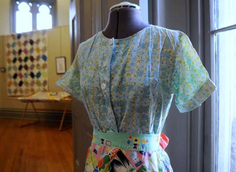 Our Quilted Past tells the story of the American cotton bag industry of the mid-20th century and women's ingenuity in re-using those bags. The exhibit features several quilts, aprons, dresses, and bonnets fashioned from the cotton bags made between 1925 and 1955.