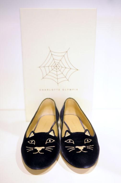 A pair of Charlotte Olympia flats.