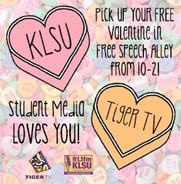 Come join KLSU and everyone else at Student Media in Free Speech Alley from 10 a.m. - 2 p.m. this&#160;Valentine's Day