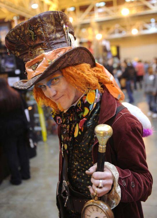 Christopher Avant cosplays as "Mad Hater" Saturday, Feb. 8, 2014 at the Wizard World New Orleans Comic Con held at the New Orleans Convention Center.