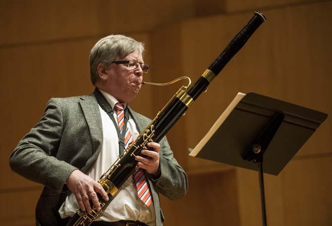 Bassoonist Per Hannevold, professor at the Greg Academy, University of Bergen and member of the Bergen Wind Quintet, performs Wednesday, Feb. 12, 2014 in the LSU School of Music Recital Hall.