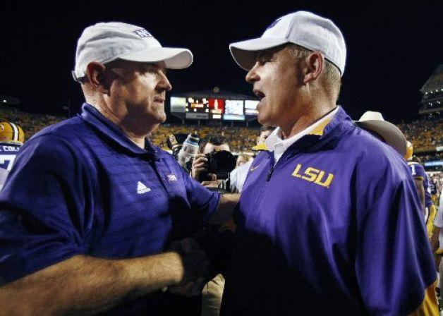 LSU hired Bradley Dale Peveto (left) as its special teams coordinator Tuesday. Peveto is starting his second stint on the LSU coaching staff. He served as special teams coordinator and linebackers coach from 2005-07 before being let go after an unsuccessful season as co-defensive coordinator in 2008.