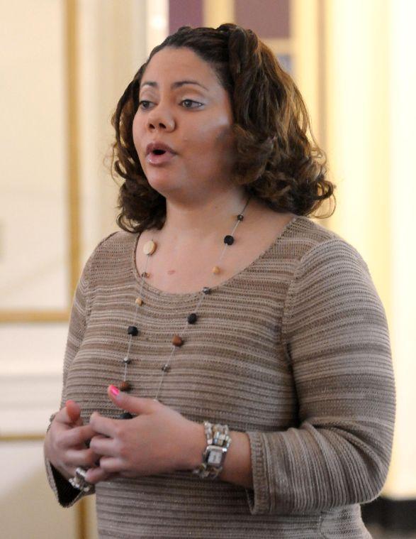 Dr. Danielle Alsandor speaks during her lecture on "The Resiliency of Underrepresented College Students" as part of the Blacks in Academia Lecture series Wednesday Feb. 5, 2013 in the LSU Honors College: French House Grand Salon.