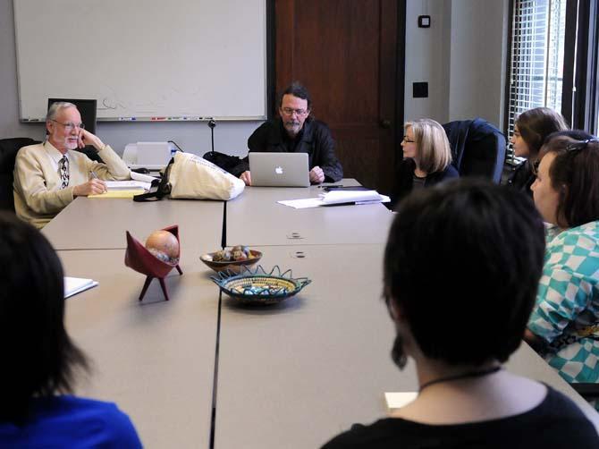 A panel meets with students to discuss the University's international studies program Monday, Feb. 10, 2014 in Howe Russel.