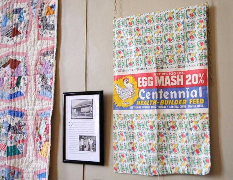 Our Quilted Past tells the story of the American cotton bag industry of the mid-20th century and women's ingenuity in re-using those bags. The exhibit features several quilts, aprons, dresses, and bonnets fashioned from the cotton bags made between 1925 and 1955.