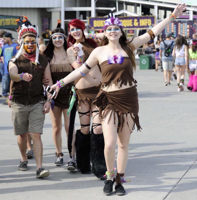 Festival attendees make their way to the Power Plant stage during Buku Music + Art Project on Friday, March 21, 2014 at Mardi Gras World in New Orleans.