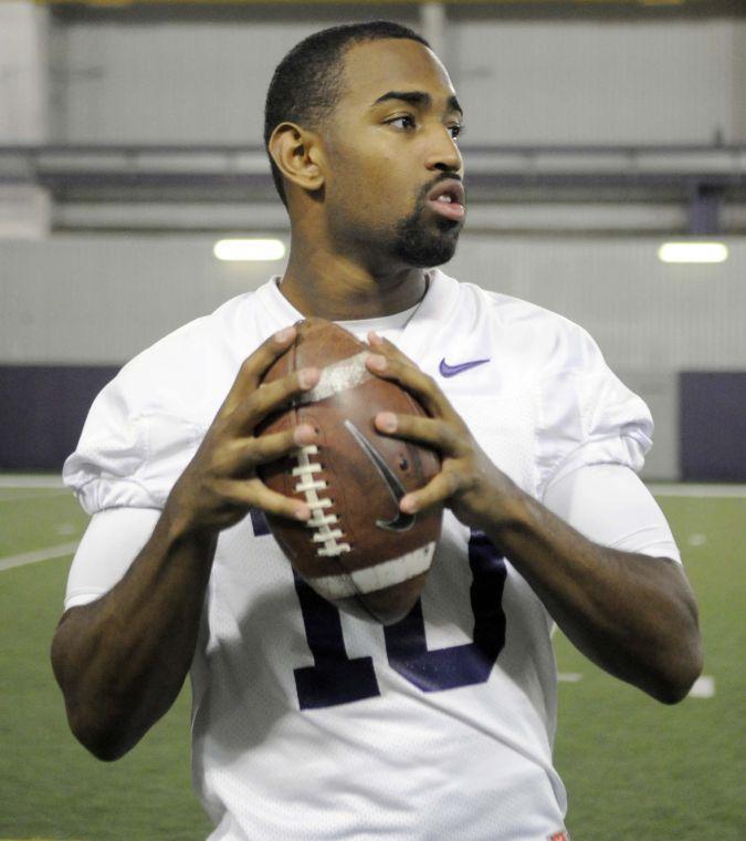 LSU sophomore quarterback Anthony Jennings throws the ball during practice Monday, March 10, 2014 at the LSU Indoor Practice Facility.