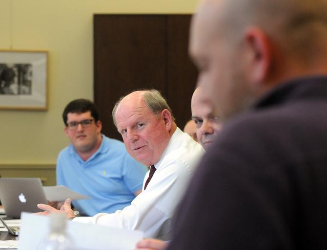 Former LSU Vice-Provost Bob Kuhn speaks Thursday, Feb. 20, 2013 during the Student Technology Fee Meeting in Thomas D. Boyd Hall.&#160;Jane Cassidy will replace Bob Kuhn as&#160;the new Student Technology Fee Oversight Committee Chairperson.