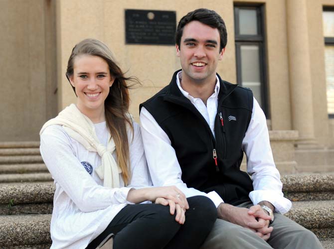 Student Government vice presidential candidate Taylor Lambert (left) and presidential candidate Clay Tufts (right) are running on The Next Step ticket for the 2014 SG election.