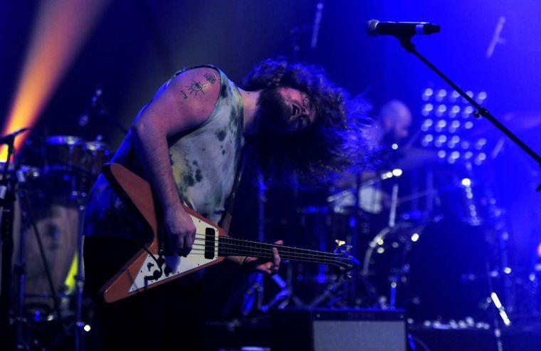 Wavves bassist Stephen Pope performs during Buku Music + Art Project on Friday, March 21, 2014 at Mardi Gras World in New Orleans.