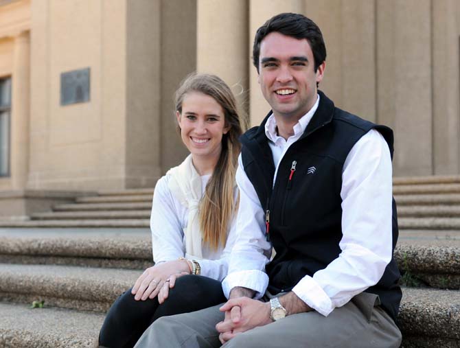 Student Government vice presidential candidate Taylor Lambert (left) and presidential candidate Clay Tufts (right) are running on The Next Step ticket for the 2014 SG election.