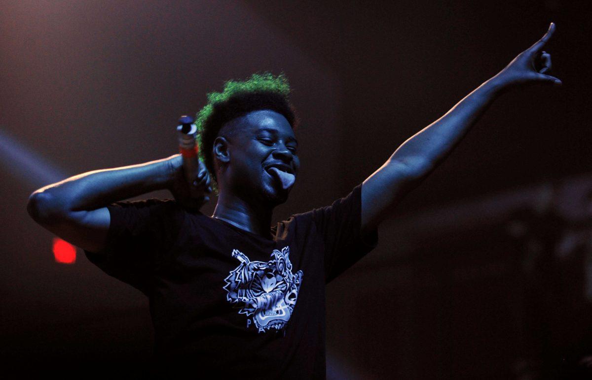 Danny Brown raps a song from his new album during Buku Music + Art Project on Saturday, March 22, 2014 at Mardi Gras World in New Orleans.