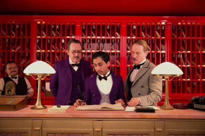 This image released by Fox Searchlight shows Tom Wilkinson, Tony Revolori, center, and Owen Wilson, right, in "The Grand Budapest Hotel ." (AP Photo/Fox Searchlight)