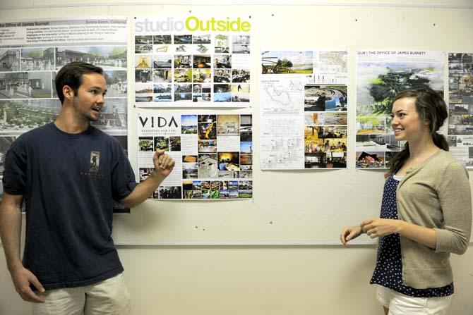 University landscape architecture students discuss summer internship projects Tuesday, Sept. 17, 2013 in the Design Biulding