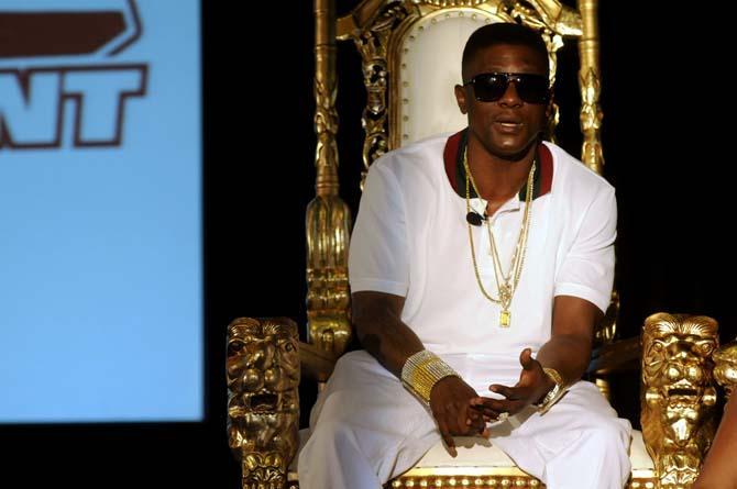 Torrence Hatch, also known as Lil Boosie, speaks to reporters Monday, March 10, 2014 during his press conference at The W Hotel in New Orleans.