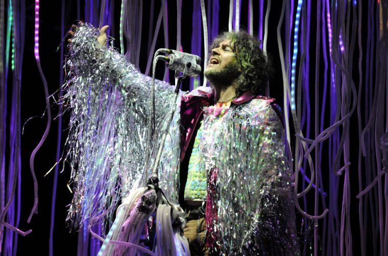 Wayne Coyne of The Flaming Lips sings on the Power Plant stage during Buku Music + Art Project on Saturday, March 22, 2014 at Mardi Gras World in New Orleans.