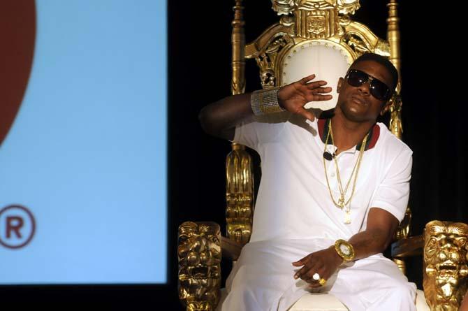 Torrence Hatch, also known as Lil Boosie, speaks to reporters Monday, March 10, 2014 during his press conference at The W Hotel in New Orleans.