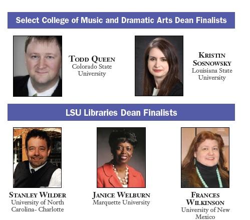 Finalists announced for dean searches