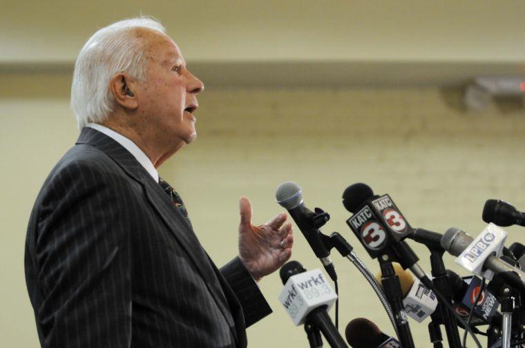 Former Louisiana Governor Edwin Edwards announces he will run for U.S. representative of the Sixth Congressional District on Monday, March 17, 2014 during The Press Club of Baton Rouge luncheon at the Iberville room of The Belle of Baton Rouge Casino &amp; Hotel.