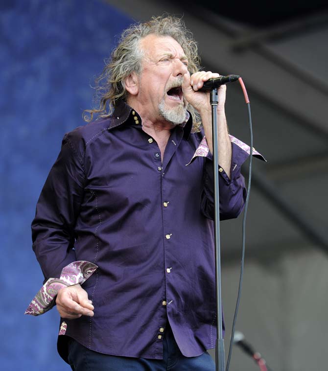 Led Zeppelin's Robert Plant sings Saturday, April 26, 2014, during the New Orleans Jazz and Heratige Festival in New Orleans.