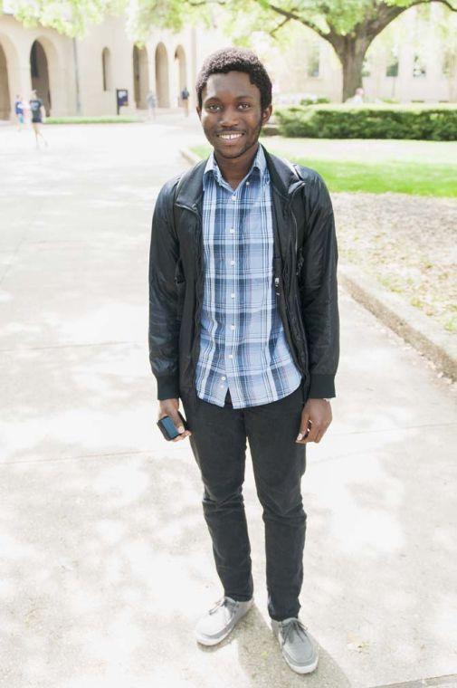 &#8220;I like fashion so I usually put on what I see,&#8221; John Ozenua, petroleum engineering sophomore.