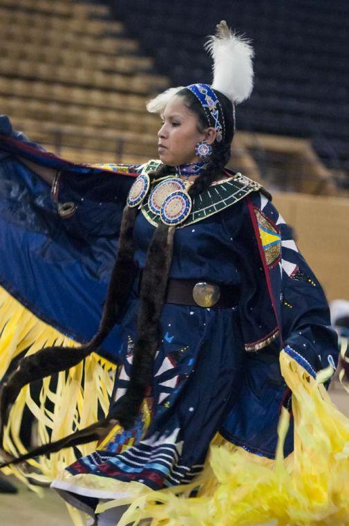 Traci Ashapanek dances Saturday, April 5, 2014 during the 5th Annual LSU Native American Student Organization Spring Pow Wow held in Parker Coliseum.