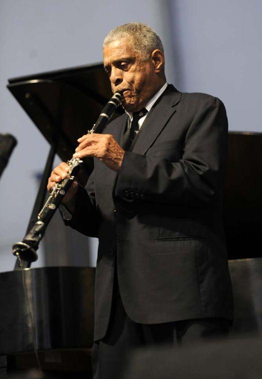 Charlie Gabriel of Preservation Hall Jazz Band plays the clarinet Sunday, April 27, 2014, during the New Orleans Jazz and Heritage Festival.