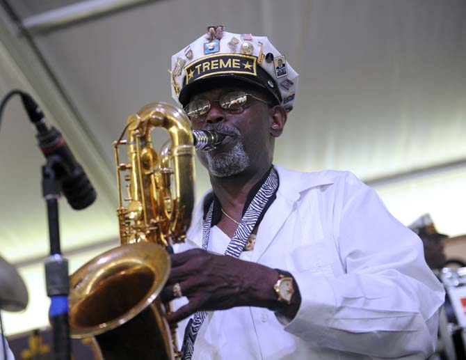 Treme Brass Band plays Saturday, April 26, 2014 during the New Orleans Jazz and Heratige Festival.